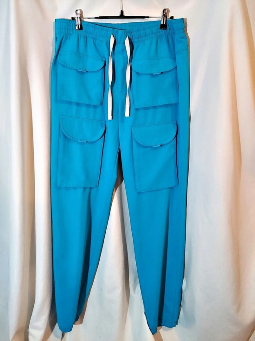FIGS Technical Collection Uman High-Rise Jogger Scrub Pants 11-Pocket Blue LT